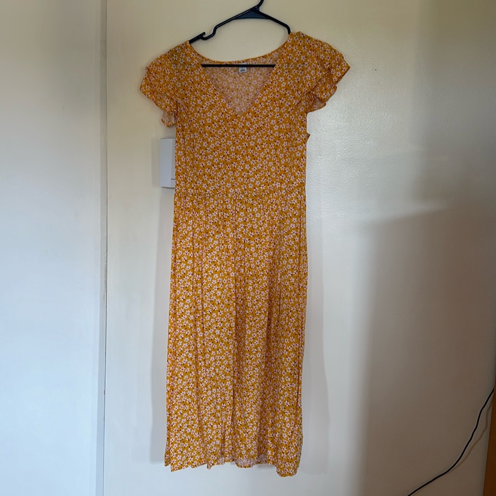 Yellow floral old navy midi dress